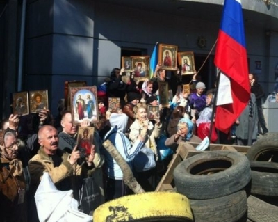 Русские идут! Луганск, 21 апреля 2014 год